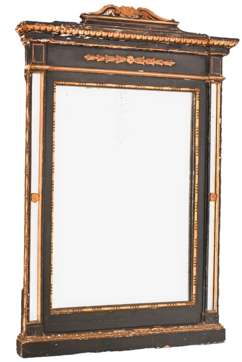Large Regency Style Carved Lacquered & Gilt Mirror (1 of 15)