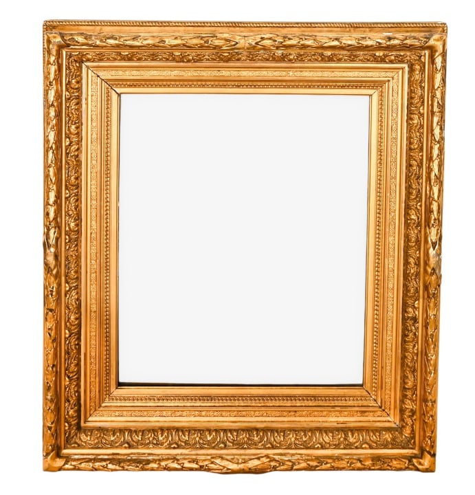 Antique Gilt Wood and Gesso Wall Mirror: Antique Gilt Wood and Gesso Wall Mirror. Measures 38 inches
