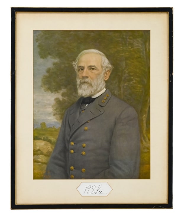 Antique Civil War Signed Engraving Gen. R. E. Lee (1 of 9)