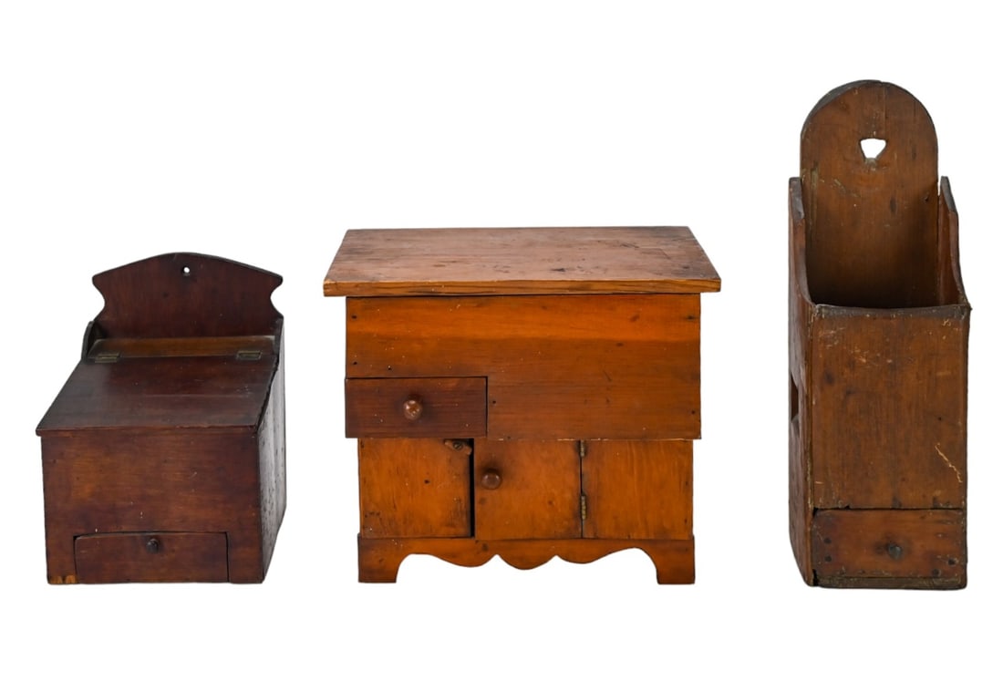 3 Antique Pine Hand Made Storage Boxes w Drawers (1 of 14)