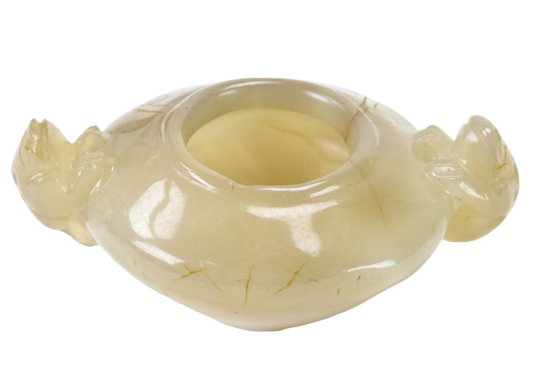 Antique Chinese Carved Agate Brush Wash w Frogs (1 of 10)