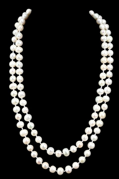 Cultured Double Strand Baroque Pearl Necklace (1 of 7)