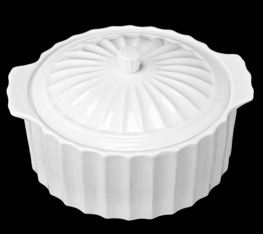 Home Essentials Fluted White Porcelain Tureen (1 of 8)