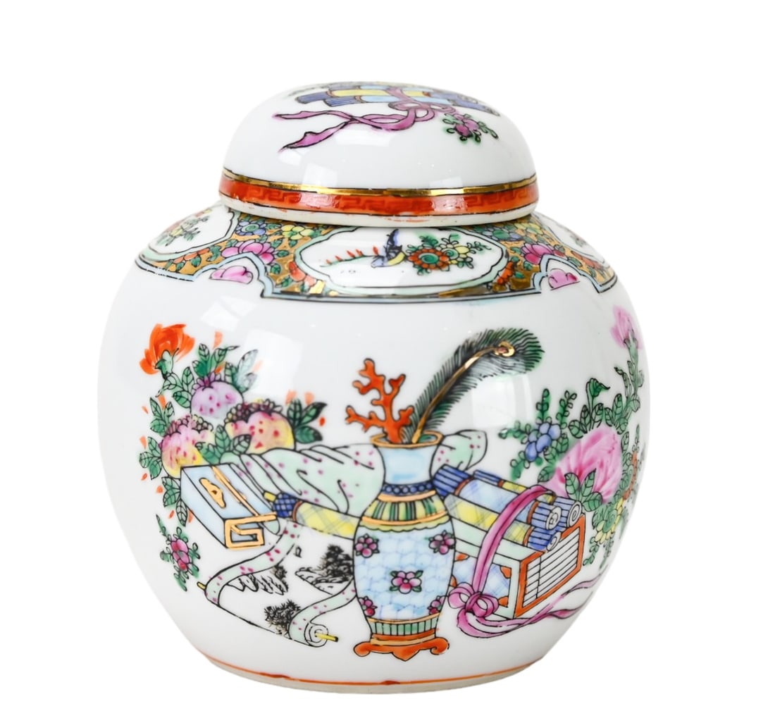 Vintage Asian Hand Painted Porcelain Ginger Jar (1 of 9)