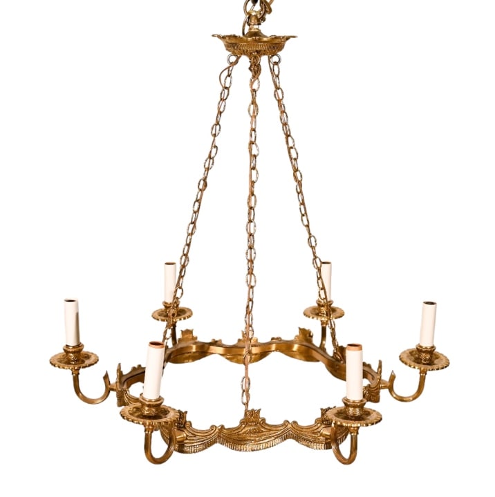 Gilt Bronze Neo Classical Ring Form Chandelier (1 of 11)