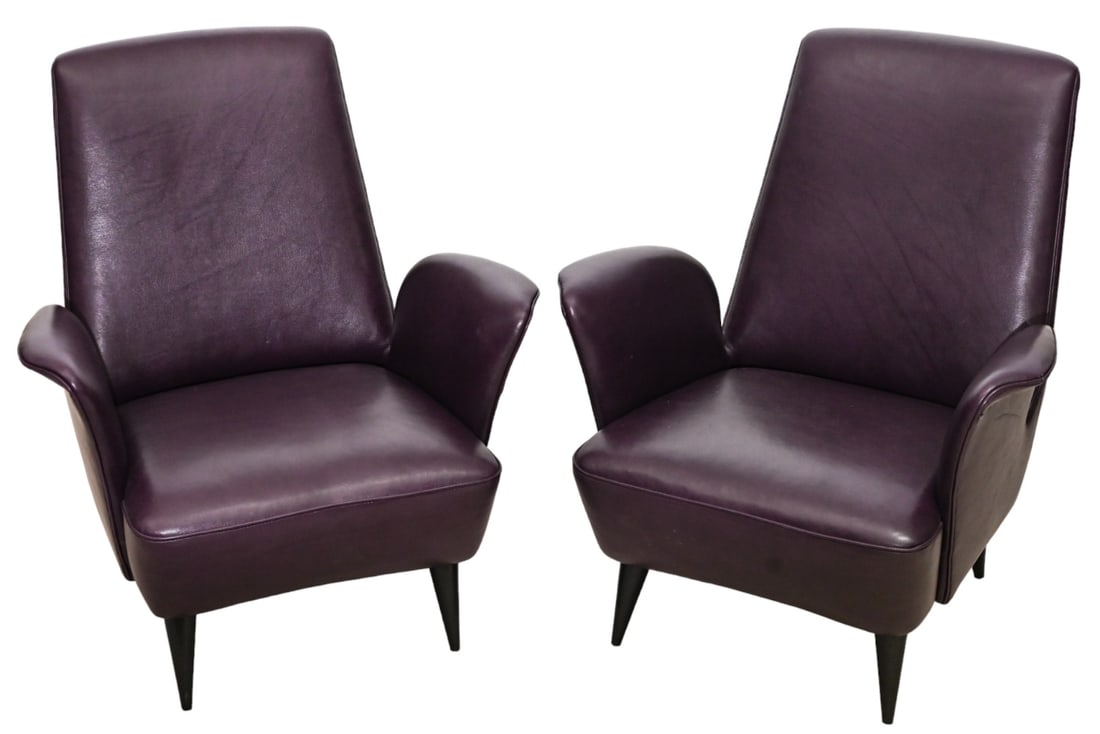 Nino Zoncada Sculptural Leather Lounge Chairs (1 of 18)