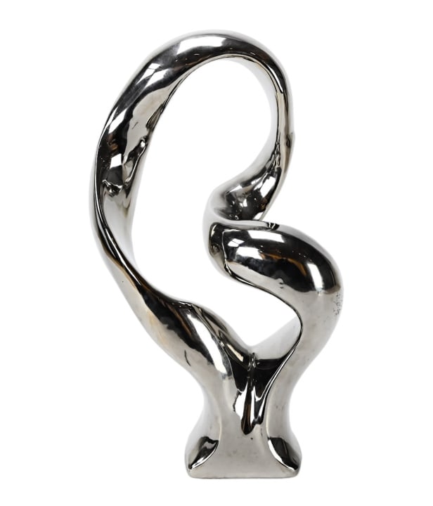 Porcelain Silver Tone Abstract Table Sculpture (1 of 10)
