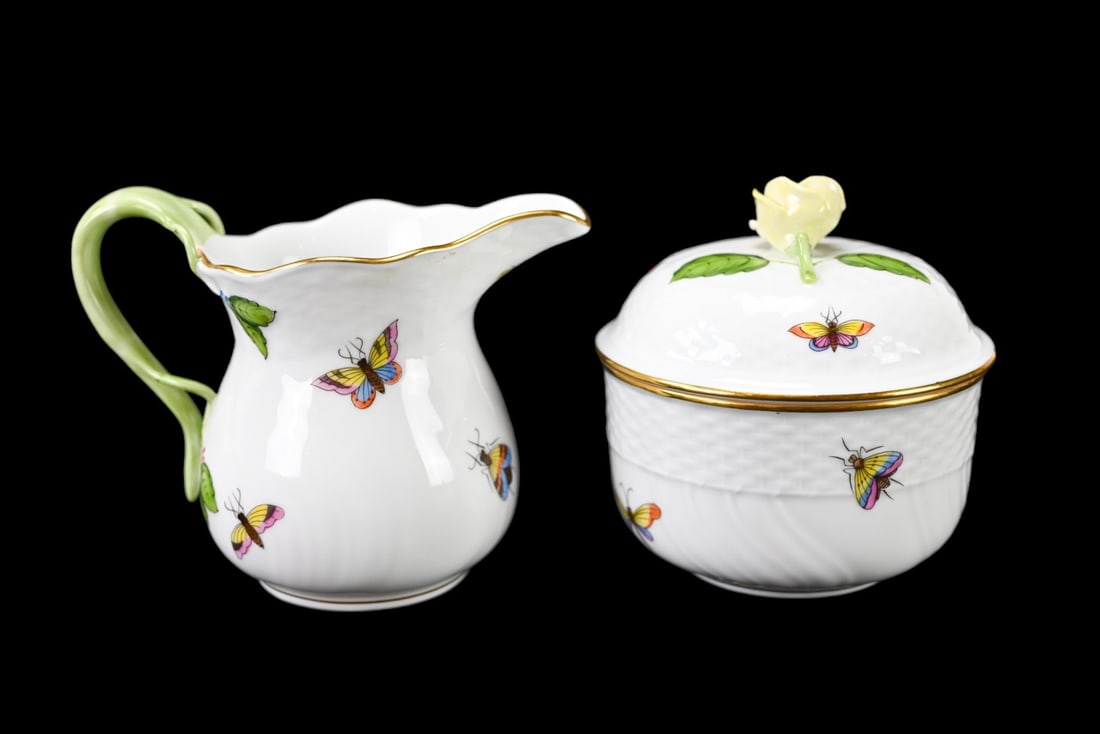 Herend Porcelain Rothschild Bird Sugar & Creamer (1 of 11)