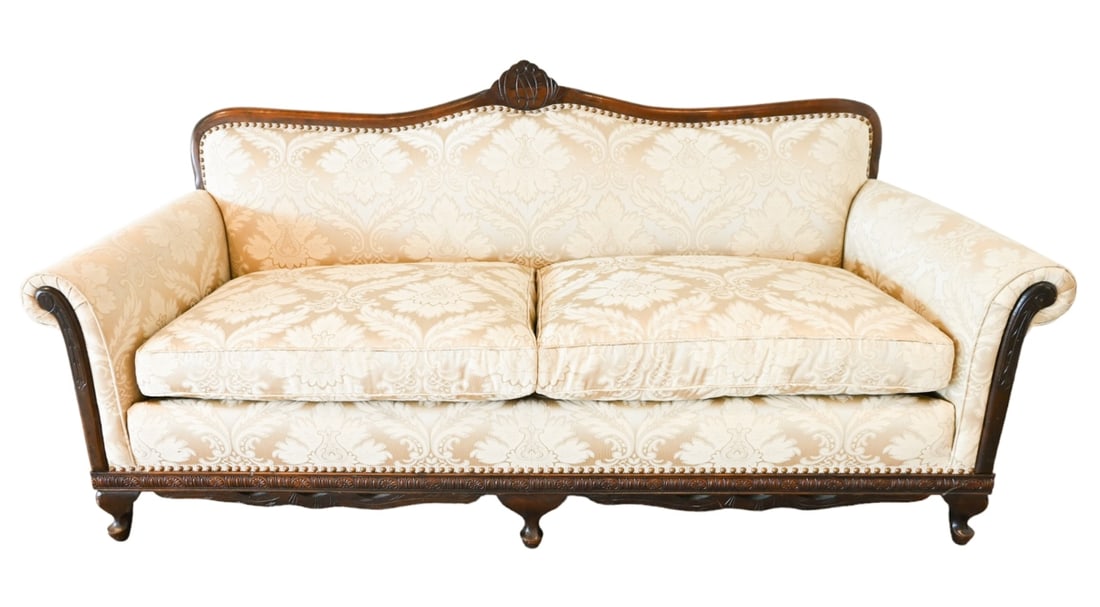 Antique Victoria Hand Carved Upholstered Sofa (1 of 17)
