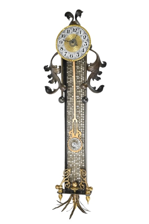 Cast & Wrought Iron Decorative Pendulum Clock (1 of 9)