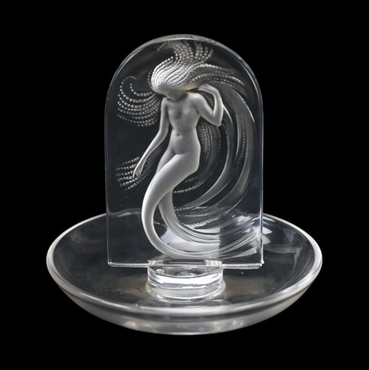 Lalique France Signed Crystal Naiade Ring Dish (1 of 9)