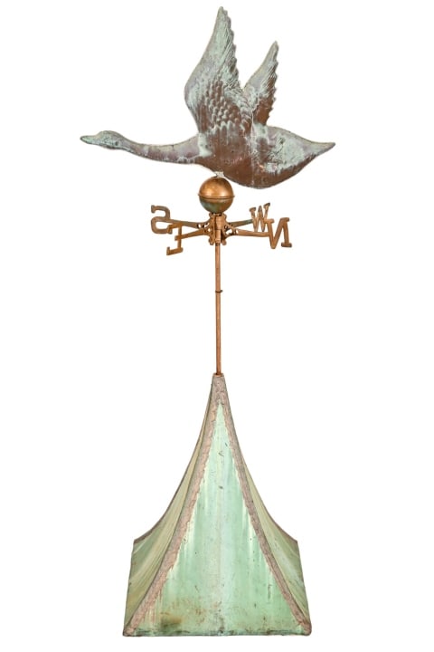 Vintage Large Brass & Copper Goose Weather Vane (1 of 14)