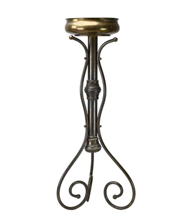 Antique Art Deco Brass Jardiniere 38" Plant Stand (1 of 10)