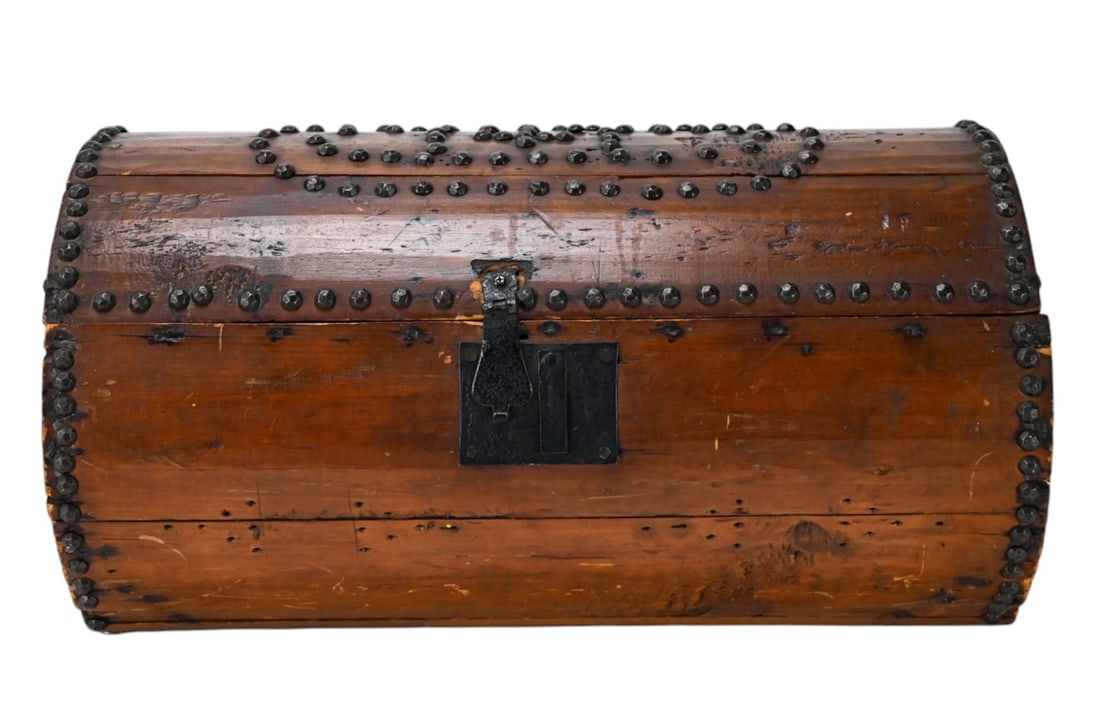 Antique 19th Century Hand Carved Studded Table Box (1 of 10)