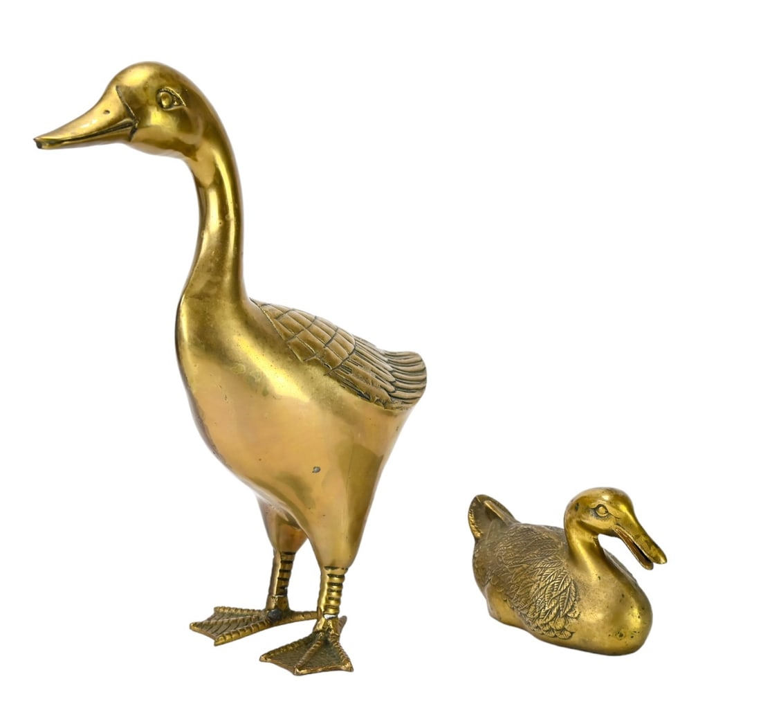 2 Brass Duck & Goose Statues (1 of 16)