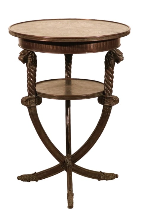 French Empire 2 Tier Bronze End Table (1 of 16)