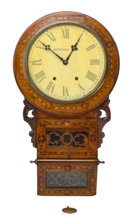 Antique Johnsons Mahogany Inlaid Case Clock (1 of 16)