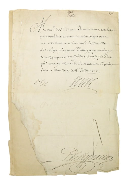 Antique Ephemera Letter by Louis IV 1707 (1 of 14)