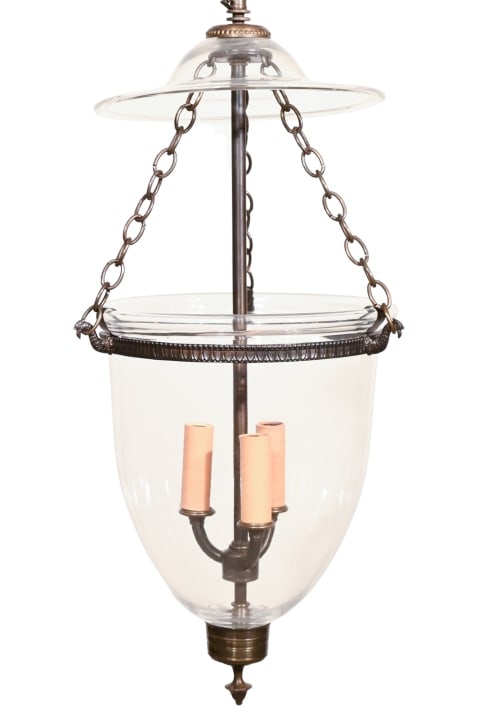 English Regency Bell Jar Glass Pendant Light (1 of 12)