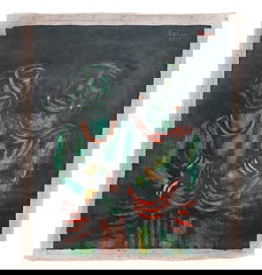 Rabin Mondal Untitled Acrylic on Canvas 2017: Rabin Mondal Untitled Acrylic on Canvas 2017.Measures 35 inches x 41 inches.Acquired directly from from the artist by the present owner.