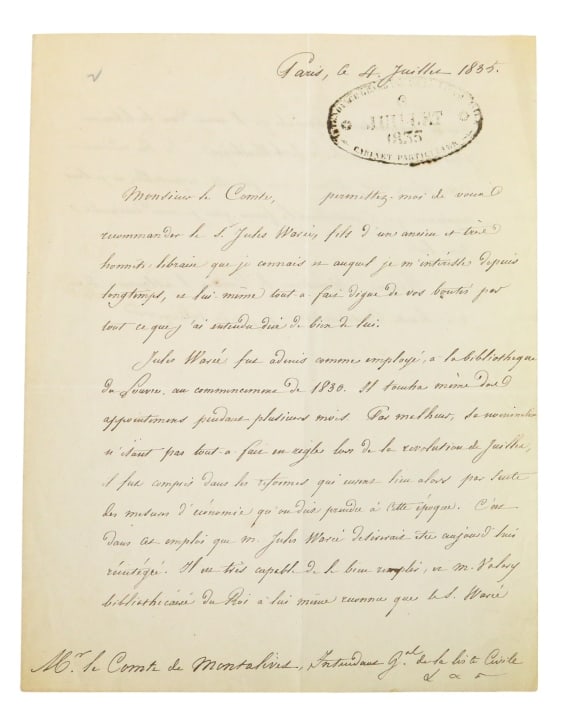 Antique Ephemera 1835 Letter Court of Montalives (1 of 13)