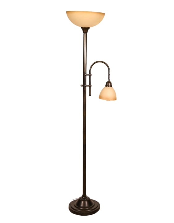 Oil Rubbed Bronze Torchiere w Reading Light Lamp (1 of 8)