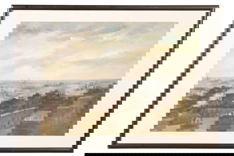 Xu Beihong Landscape Painting on Paper: Xu Beihong Landscape Painting on Paper.Measures 20 inches x 28 inches.