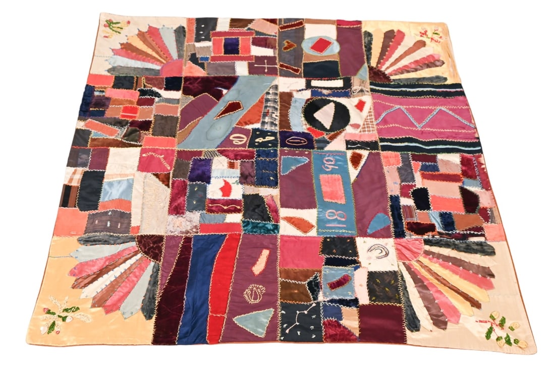 Antique 19th C. Hand Made Crazy Quilt (1 of 11)