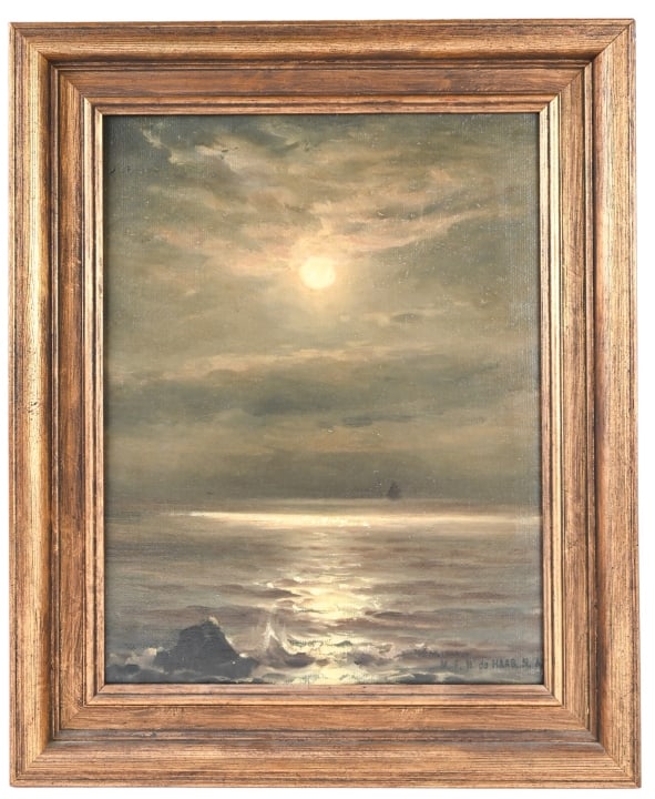 M.F.H. de Haas Oil Painting Of Night Sea Scape (1 of 8)