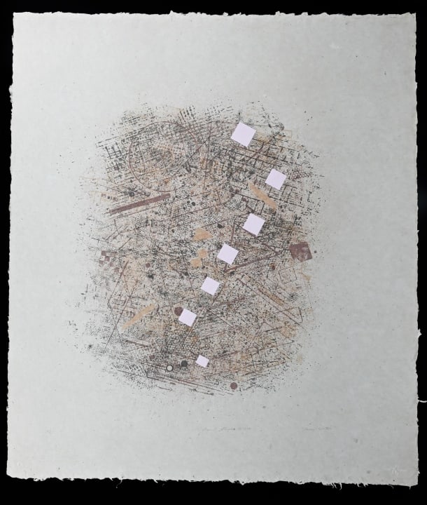 David Shapiro Seven Centers Mixed Media Lithograph: David Shapiro Seven Centers Mixed Media Lithograph.Signed and numbered 64/65 with blind stamps.