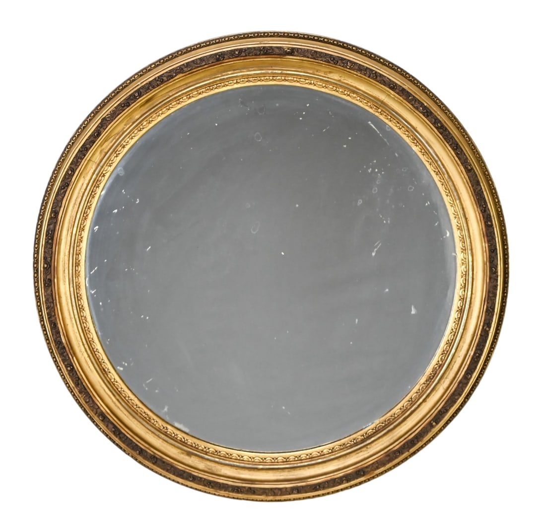 Antique Gilt Round Mirror (1 of 8)
