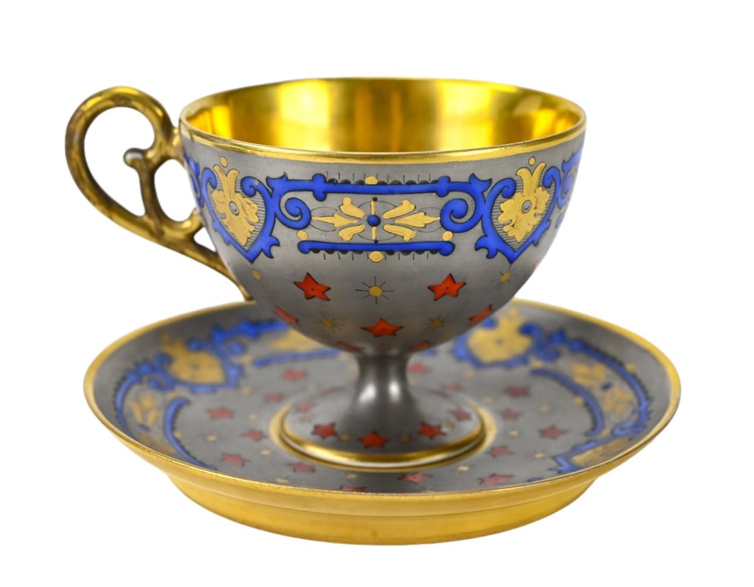 Demartial Tallandier Limoges 19th C Tea Cup Set (1 of 11)