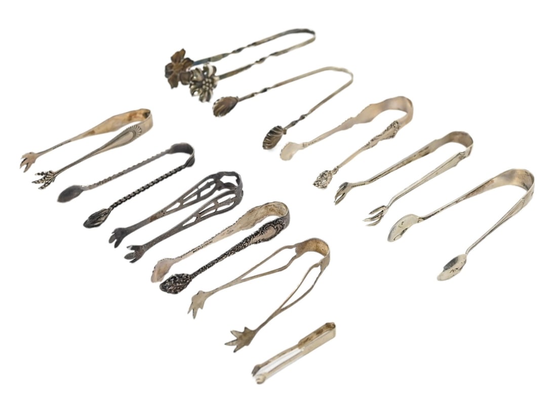 11 Antique Sterling Silver Sugar Tongs (1 of 20)