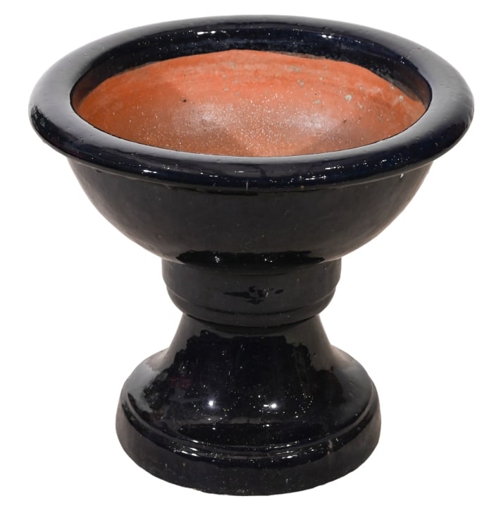 Vintage Italian Blue Glaze Pottery Garden Urns (1 of 10)