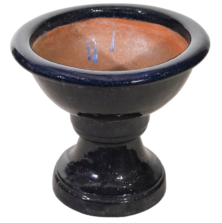 Vintage Italian Blue Glaze Pottery Garden Urns (1 of 10)