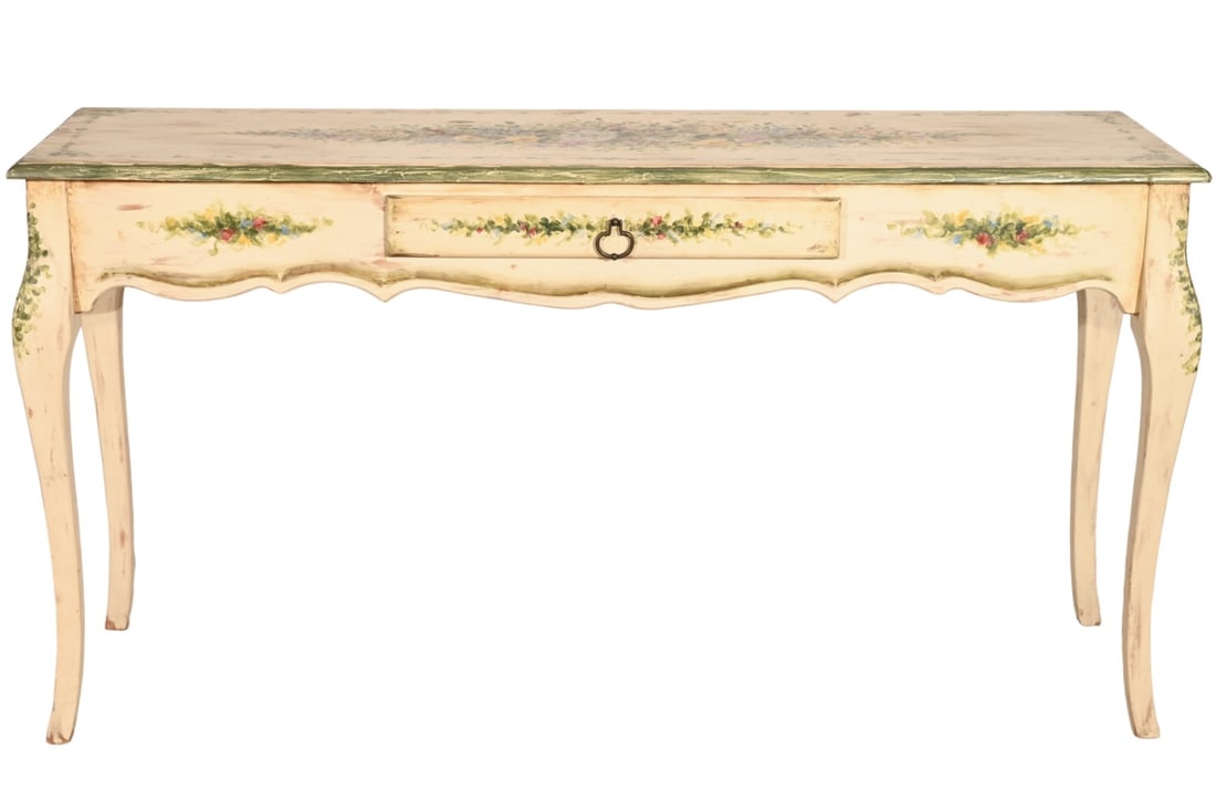 Vintage Carved Habersham Paint Decorated Console (1 of 15)