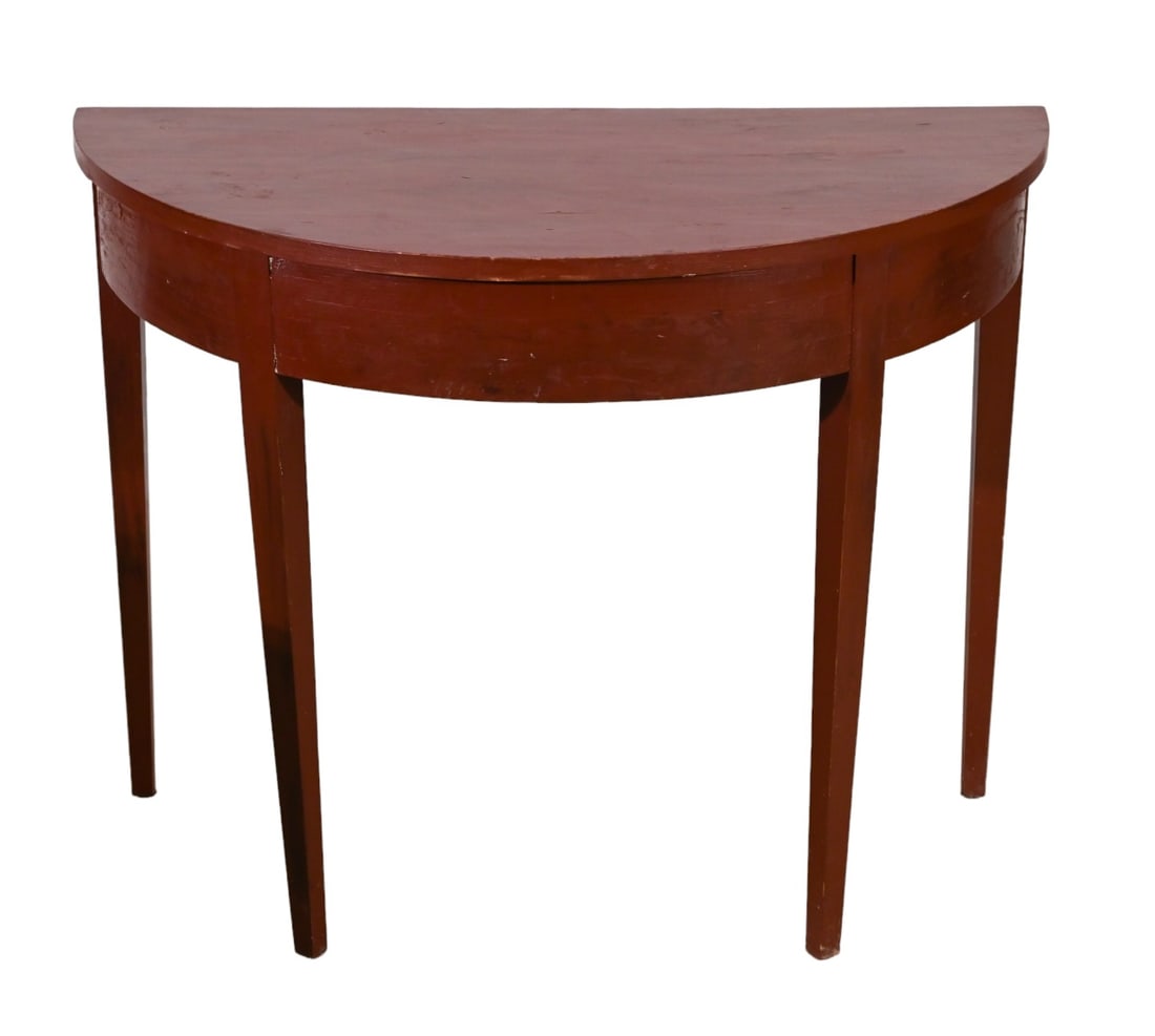 Vintage Solid Wood Demi Lune Console Table (1 of 13)
