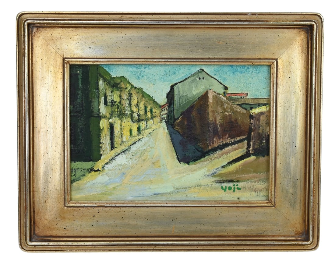 Yoji Signed Expressionist Oil Painting City Street (1 of 11)