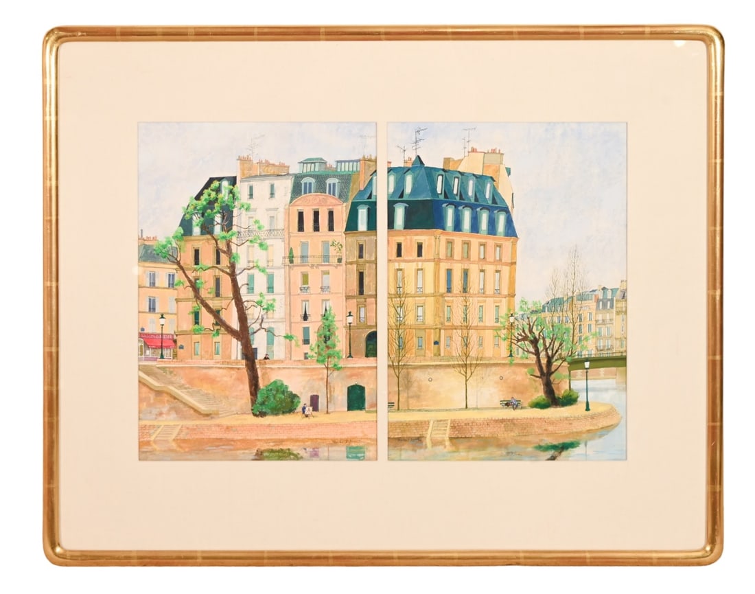 Norbert Smith Signed Watercolor City Street Scene: Norbert Smith, American 20th Century, Signed Watercolor of City Street Scene, Framed. Measures 26 inches x 32 inches, art measures 16 inches x 23 inches.