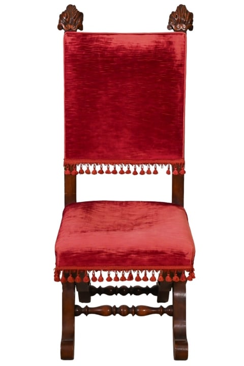 Antique Baroque Style Carved Side Accent Chair (1 of 14)