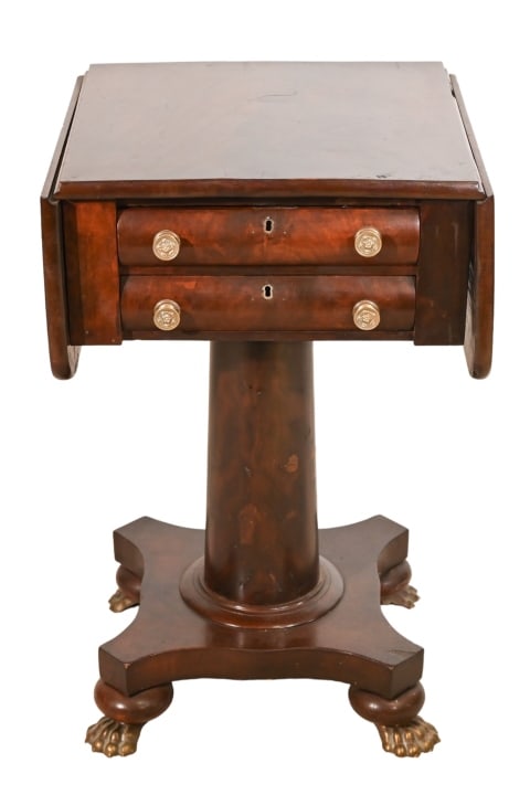 Antique Biedermeier Style Drop Leaf Work Table (1 of 17)