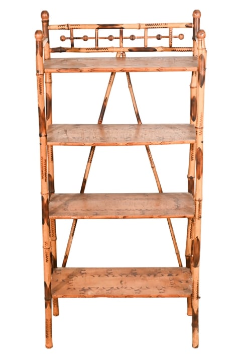 Victorian English Bamboo Four Tier Bookshelf (1 of 14)