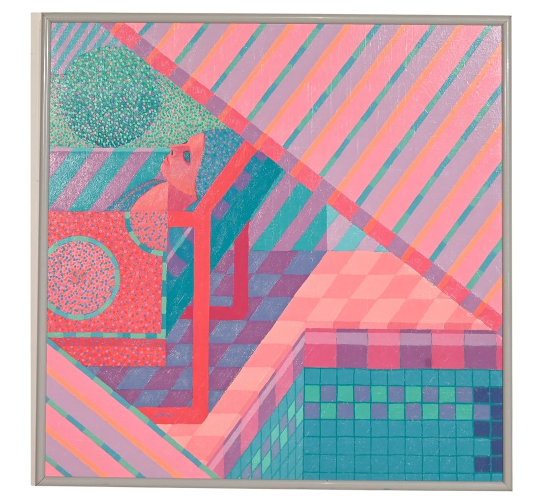 Signed Abstract Expressionist Acrylic Painting (1 of 8)