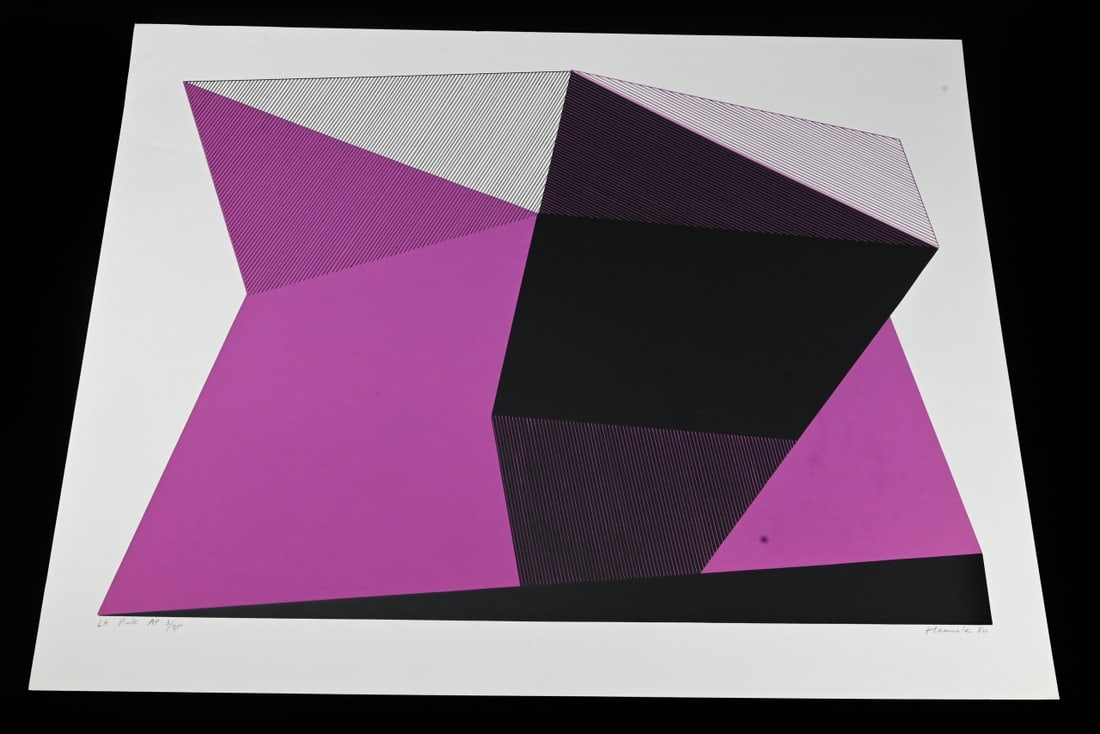 Jean-Marie Haessle Signed LA Pink Screen Print: Jean-Marie Haessle Signed LA Pink Screen Print 1980. Hand signed and numbered 3/35 by the artist.Measures 23 inches x 29 inches.
