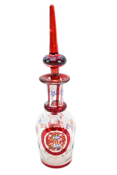 Antique Victorian Bohemian Ruby Perfume Bottle (1 of 16)