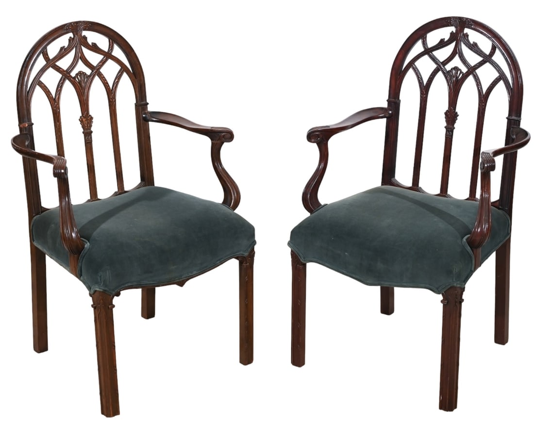 Georgian III Style Carved Mahogany Armchairs (1 of 15)