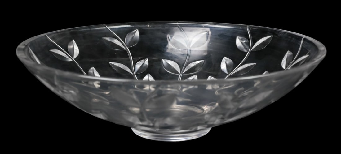 Tiffany and Co Crystal Ivy Bowl: Tiffany and Co Crystal Ivy Bowl. Measures 3.5 inches x 12 inches.