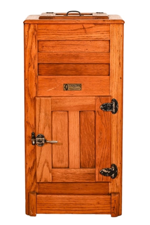 Antique Cavalier Oak Ice Box: Antique Cavalier Oak Ice Box .Measures 37 inches x 18 inches x 12 inches.