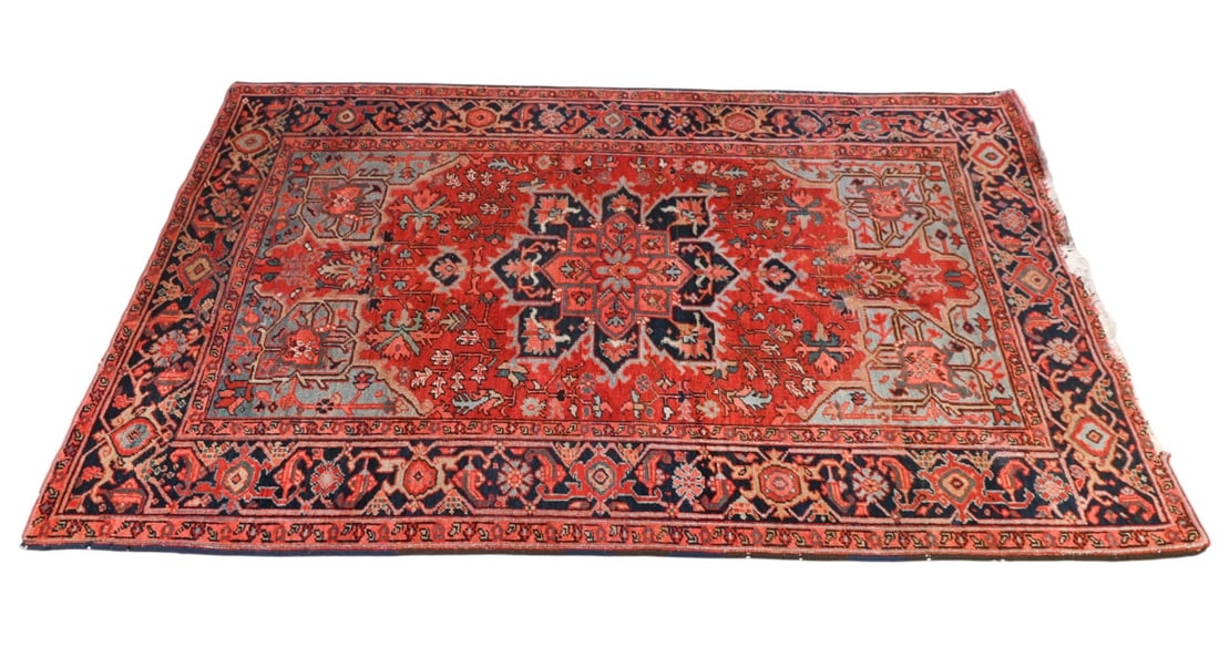 Vintage Turkish Hand Made Wool Area Rug: Vintage Turkish Hand Made Wool Area RugMeasures 55 inches x 79 inches