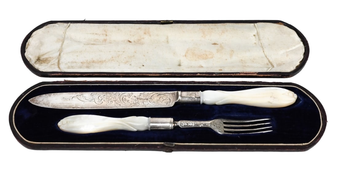 Antique Martin Hall & Co Sterling & MOP Cake Set (1 of 10)